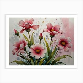 Pink Flowers Art Print