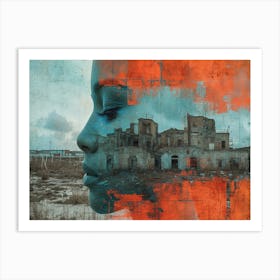 Temporal Resonances: A Conceptual Art Collection. Portrait Of A Woman 2 Art Print