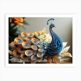 3d Carton Peacock 5 Art Print