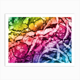 Abstraction Watercolor Colors Of The Rainbow Art Print