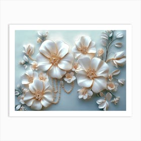 White Flowers 17 Art Print