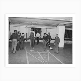 Shuffleboard Being Played In Basement Of Good Shepherd Community Center, Chicago, Illinois By Russell Lee Art Print