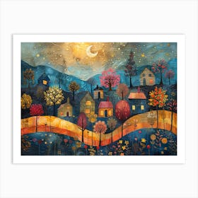 Night In The Village 2 Art Print