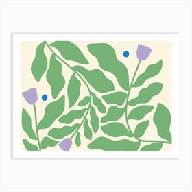 Flowering Vines_Green Art Print