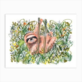 Jungle Sloth Art Print