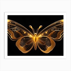 Golden Butterfly 11 Art Print