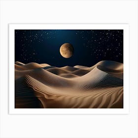 Moon In The Desert 1 Art Print