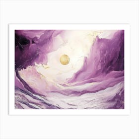 Purple And Gold Abstract Painting Art Print