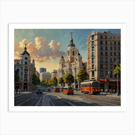 Madrid City Art Print