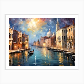 Venice At Night 2 Art Print