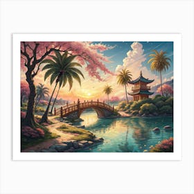 Asian Bridge  Art Print