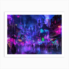 Cityscape At Night Art Print