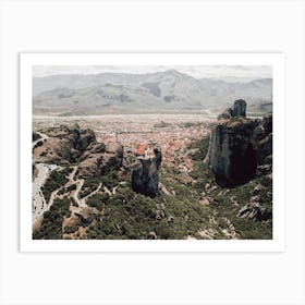 Meteora, Elevated In Meteora Art Print