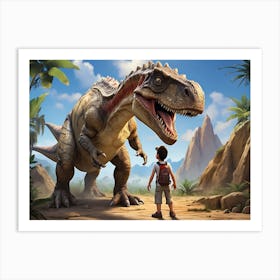 Dinosaurs In The Jungle Art Print