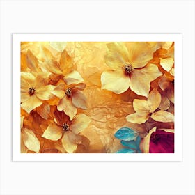 Abstract Flowers Painting Art Print