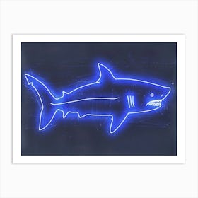 Neon Blue Common Thresher Shark 1 Art Print