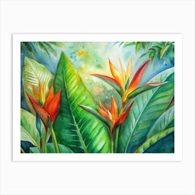 8 The Vibrant Foliage Of Heliconias In Bloom Art Print