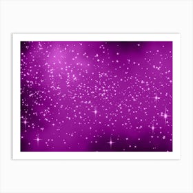 Shocking Pink Shining Star Background Art Print