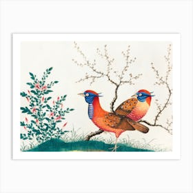 Acient Chinese Painting Birds On Print Art Print