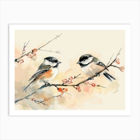 Chickadees Art Print