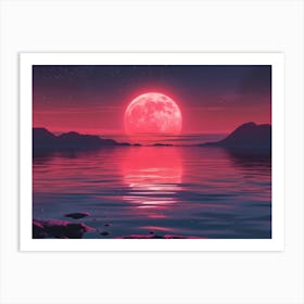 Full Moon Over Water Art Print