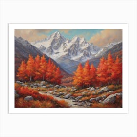 Autumn Trees In The Mountains Art Print