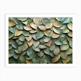 A Large, Intricate 3d Wall Of Overlapping Leaves Art Print