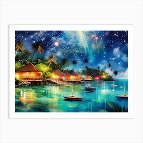 Tropical Island Resort Art Print