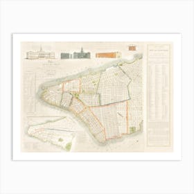 The City Of New York Longworth S Explanatory Map And Plan (1817) Art Print