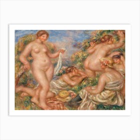Composition, Five Bathers, Pierre Auguste Renoir Art Print