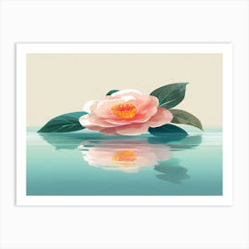 Pink Flower In Water Art Print