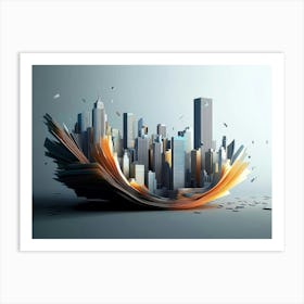 3d Artwork Skyline 2 Art Print