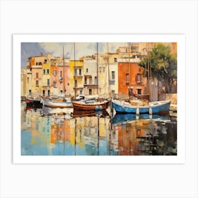 Boats In The Harbor 3 Art Print