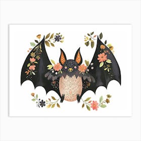 Little Floral Bat 4 Art Print