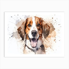 Beagle Watercolor Painting Art Print