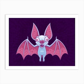 Albino Vampire Bat Art Print
