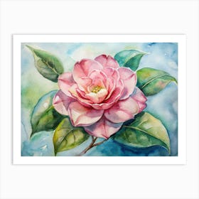 Watercolor Of A Pink Flower Art Print