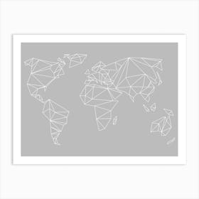 Geometrical World Grey Art Print