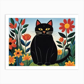 Black cat Art Print