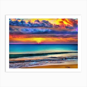 Sunset At The Beach 325 Art Print