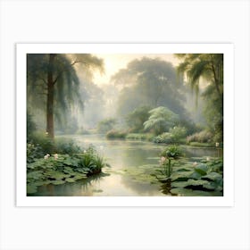 Misty Morning At The Botanical Garden 3 Art Print