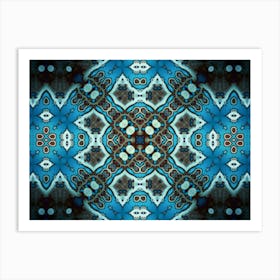 Blue Star Abstract Pattern Art Print