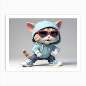 Cat In Sunglasses Art Print