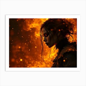 Girl Of Fire Art Print