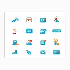 Social Media Icons Art Print