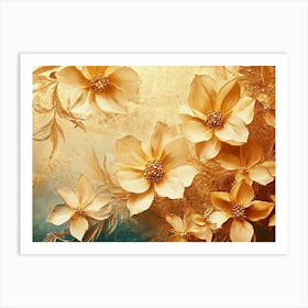 Golden Flowers 2 Art Print