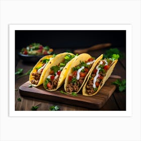 Tacos On A Wooden Board 6 Art Print
