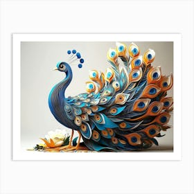 3d Carton Peacock 8 Art Print