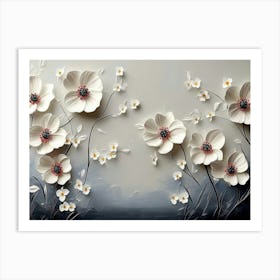 3d Floral Painting Art Print