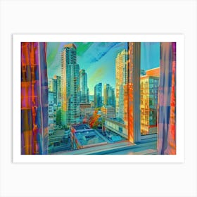 Vancouver From The Window View Painting 2 Art Print